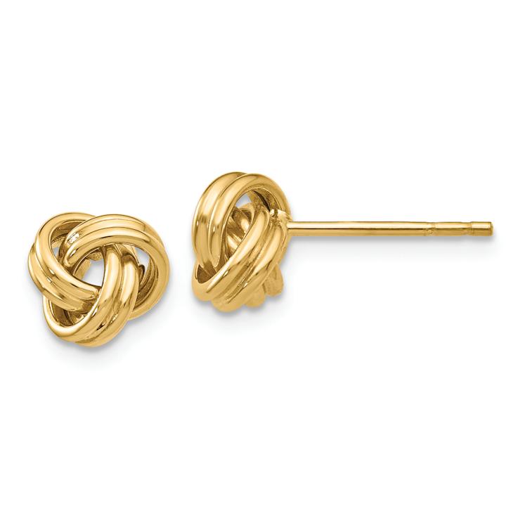 14k Yellow Gold 7mm Love Knot Stud Earrings
