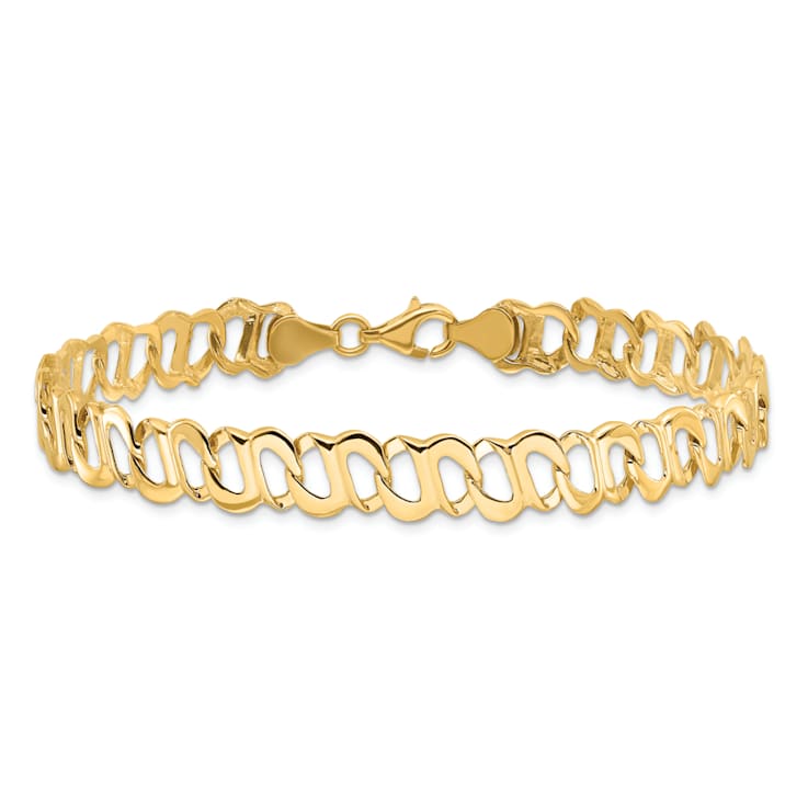 14K Yellow Gold Polished Fancy Link Bracelet