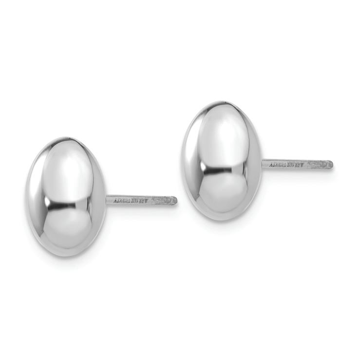 Rhodium Over 14k White Gold Polished 10mm Stud Earrings
