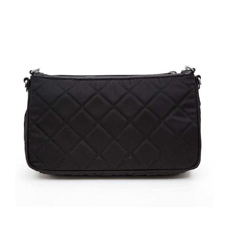 Prada Black Tessuto Nylon Quilted Chain Crossbody Bag 184WBA