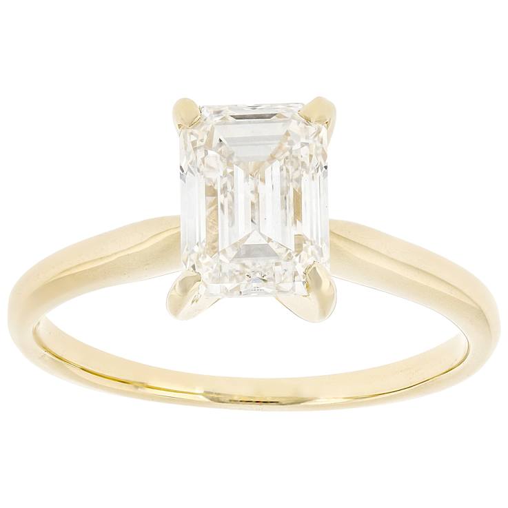 Lab-Grown Diamond Emerald-Cut Solitaire Ring In 14K Gold 2.00ct