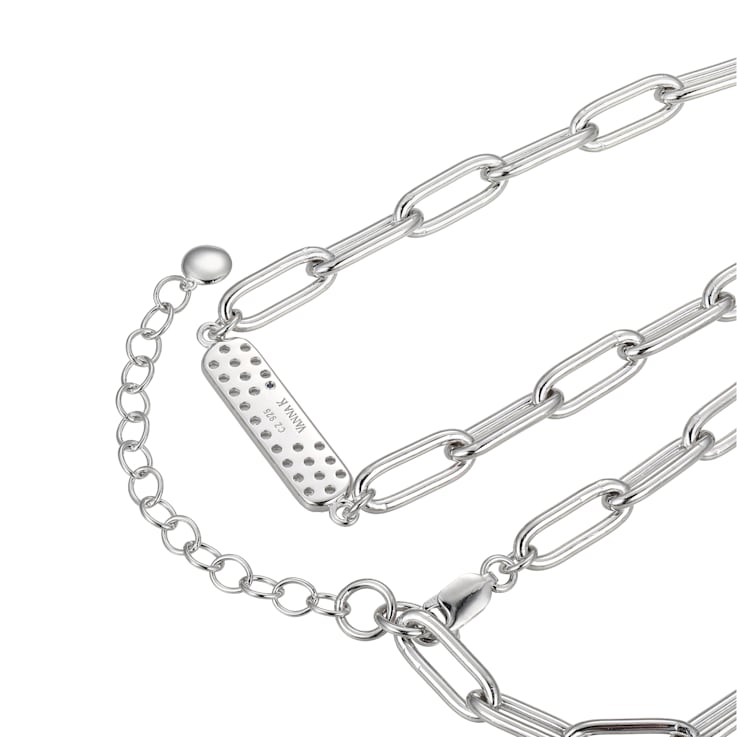 White Cubic Zirconia Platineve® Paperclip Necklace 1.24ctw