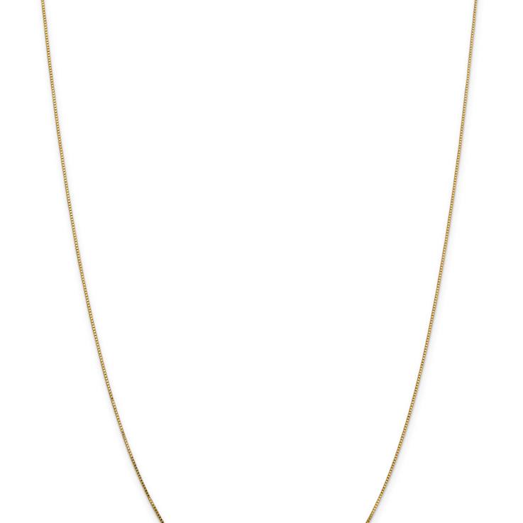 14k Yellow Gold 0.7mm Solid Box 30 Inch Chain
