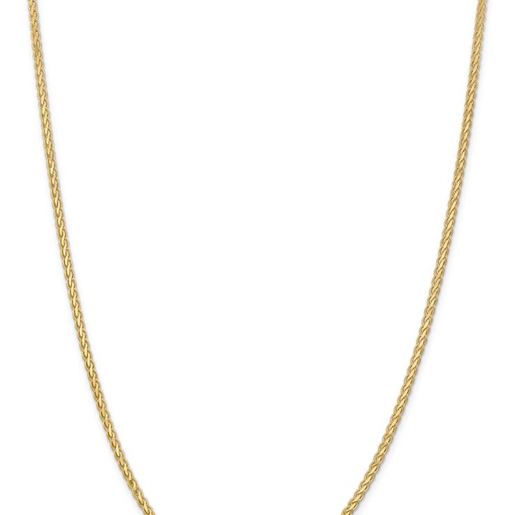 14k Yellow Gold 2.8mm Solid Flat Wheat 24 Inch Chain