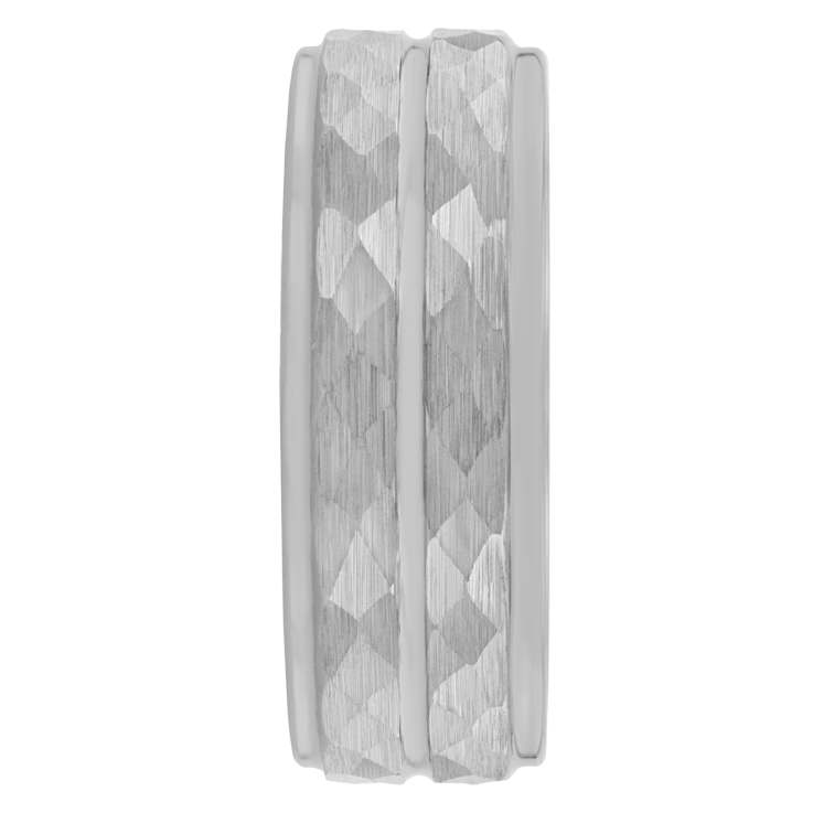 Robert Alton Men's Hammered Band 8mm Ring In Tungsten