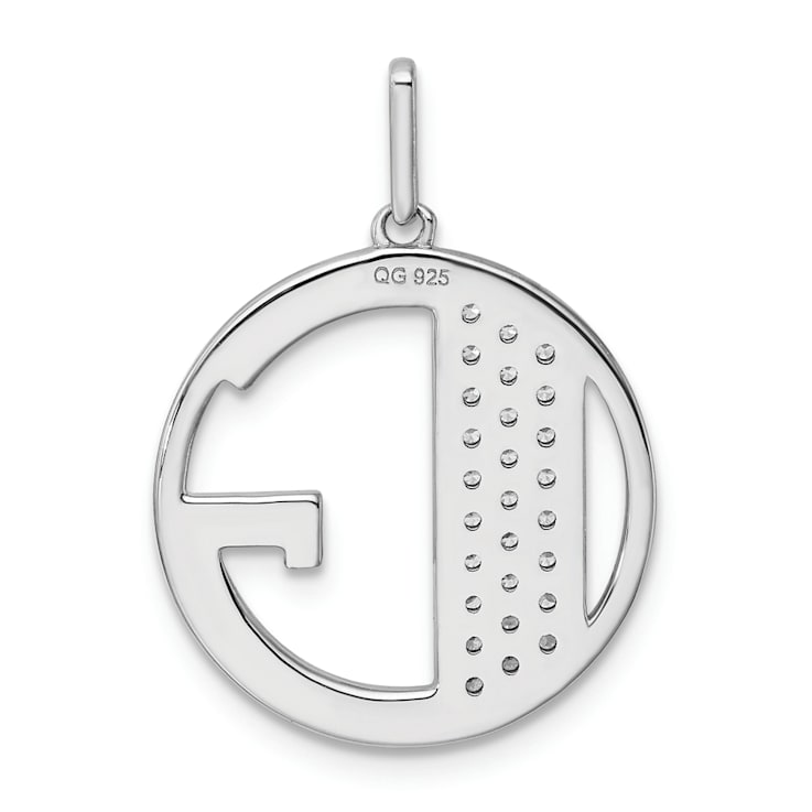 14K White Gold Gatsby Diamond Initial G Charm