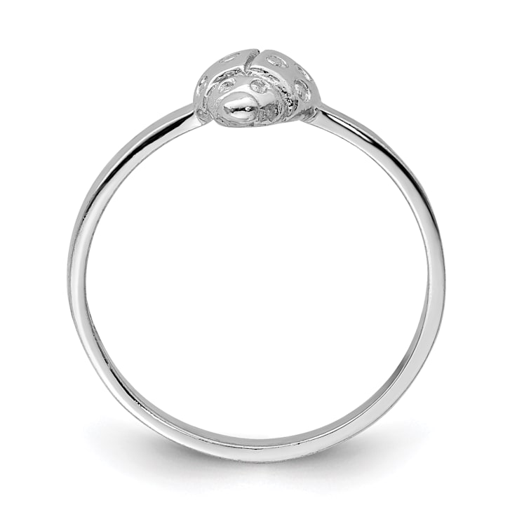 Rhodium Over Sterling Silver Polished Ladybug Children's Ring