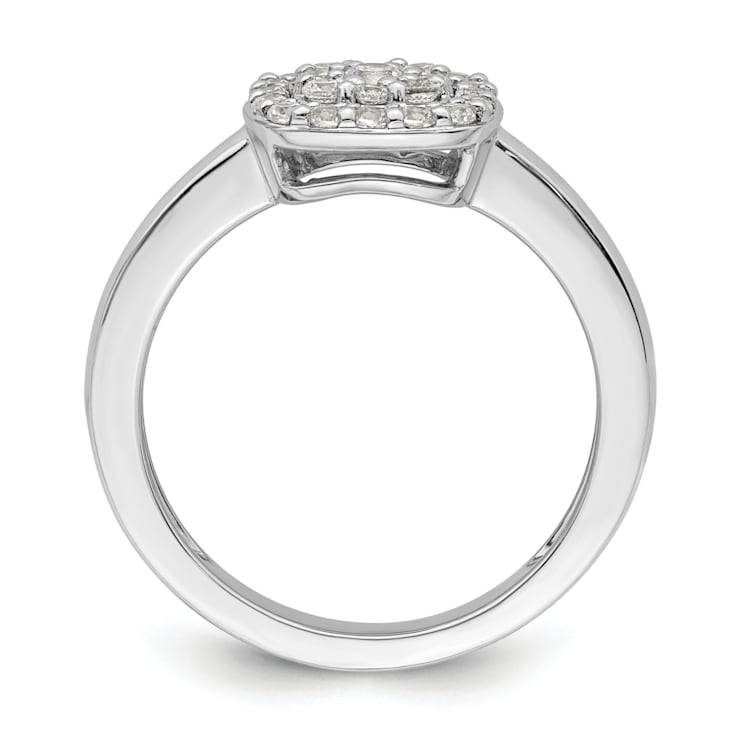 Rhodium Over 14K White Gold Lab Grown Diamond SI1/SI2, G H I, Squared
Halo Ring