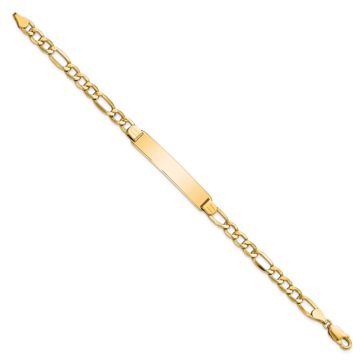 10k Yellow Gold Figaro Link ID Bracelet