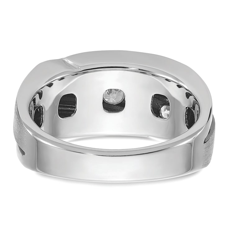 Rhodium Over 10K White Gold with Black Rhodium Men's Polished and Satin
A Diamond Ring 1.01ctw