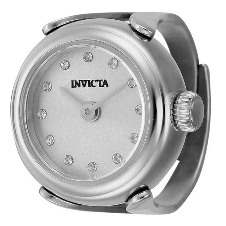 Invicta Women's Angel Mini 17.5mm Quartz Stainless Steel White Dial Ring Watch