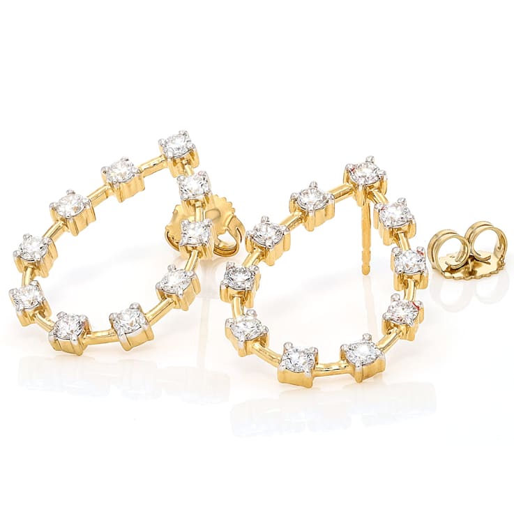 Graceful Lab-Grown Diamond Drop Earrings 1.60ctw In 14K Over Sterling Silver