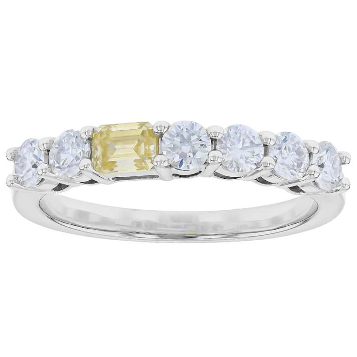 Multi-Color Moissanite Stackable Ring Set In Platinum-Enhanced Sterling
Silver 2.85ctw Diamond Equivalent Weight