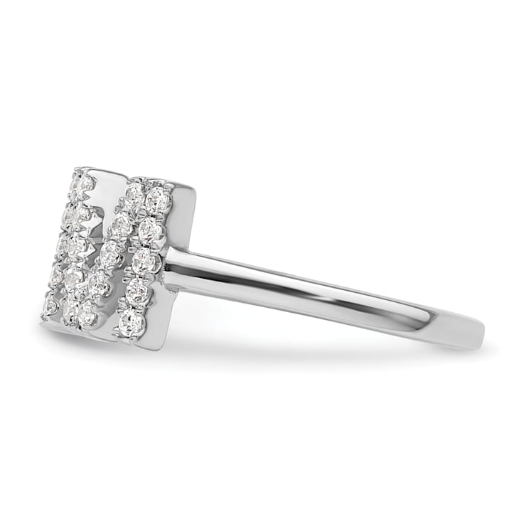 Rhodium Over 14K White Gold Lab Grown Diamond VS/SI GH, Initial M
Adjustable Ring