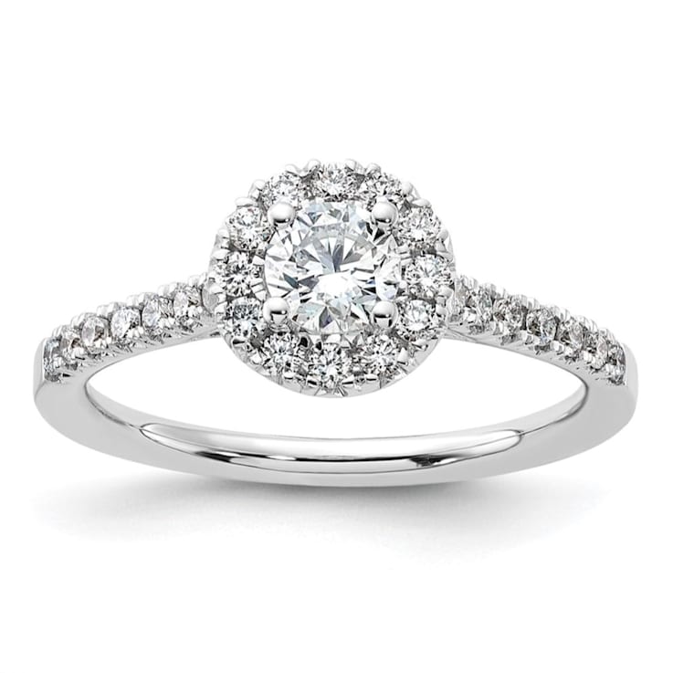 Rhodium Over 14K White Gold Eternal Promise Lab Grown Diamond Halo
Complete Ring 0.748ctw