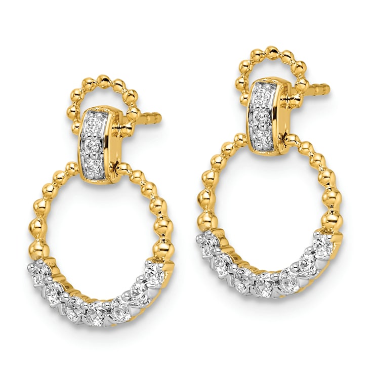 14K Yellow Gold Lab Grown Diamond SI1/SI2, G H I, Dangle Post Earrings