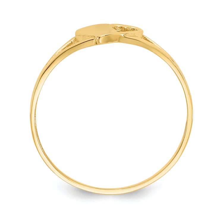 14K Yellow Gold Heart Baby Ring