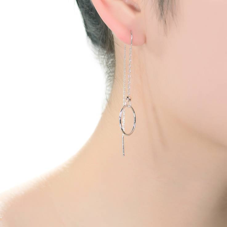 Two-Tone Dangle Earrings In Sterling Silver And 18K Rose Gold Over
Sterling Silver