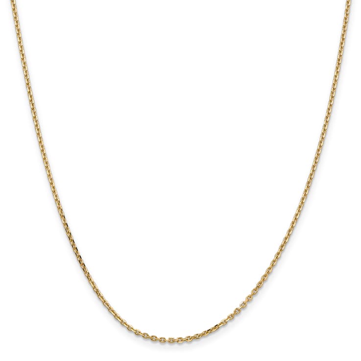 14K Yellow Gold 1.65mm Solid Diamond-cut Cable Chain Necklace