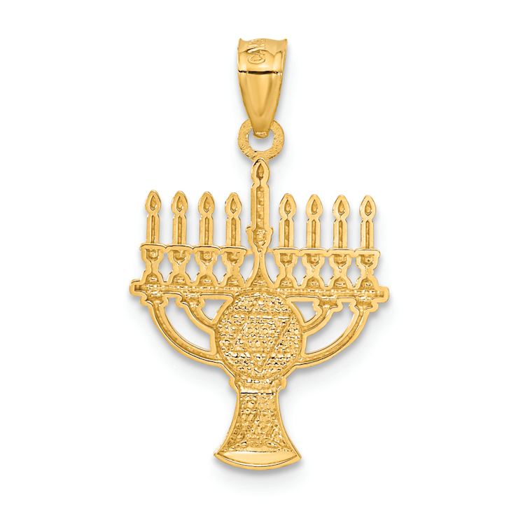 14k Two-tone Gold Menorah Pendant