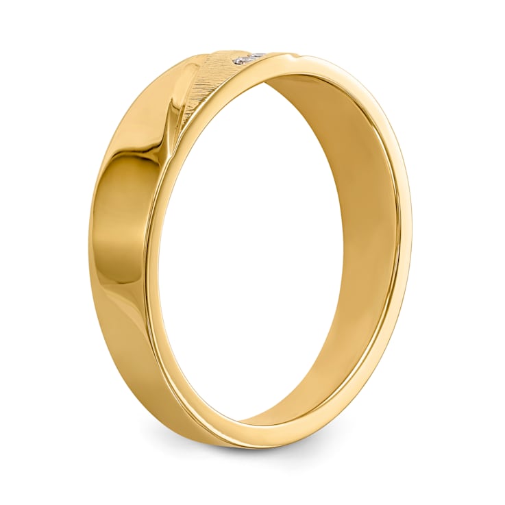 14K Yellow Gold AA Quality Mens Wedding Band