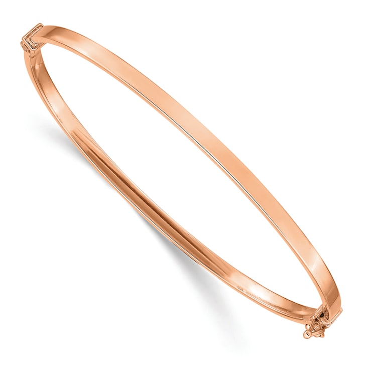 14K Rose Gold Polished Hinged Bangle Bracelet