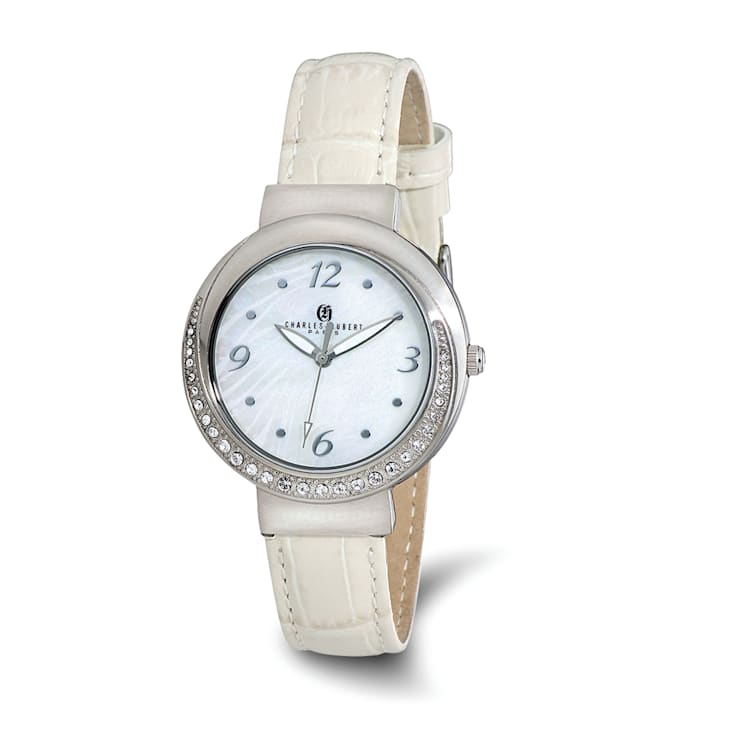 Charles Hubert Ladies Stainless Steel Leather Band 38mm Watch