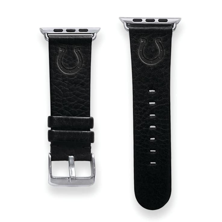 Gametime Indianapolis Colts Leather Band fits Apple Watch (42/44mm S/M
Black). Watch not included.