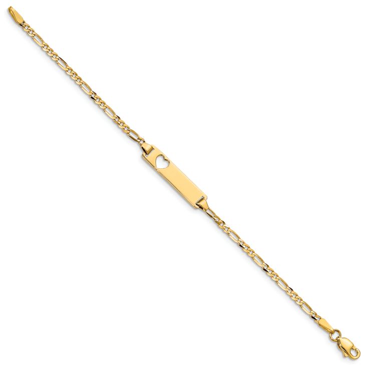 10k Yellow Gold Children's Figaro Link ID Bracelet