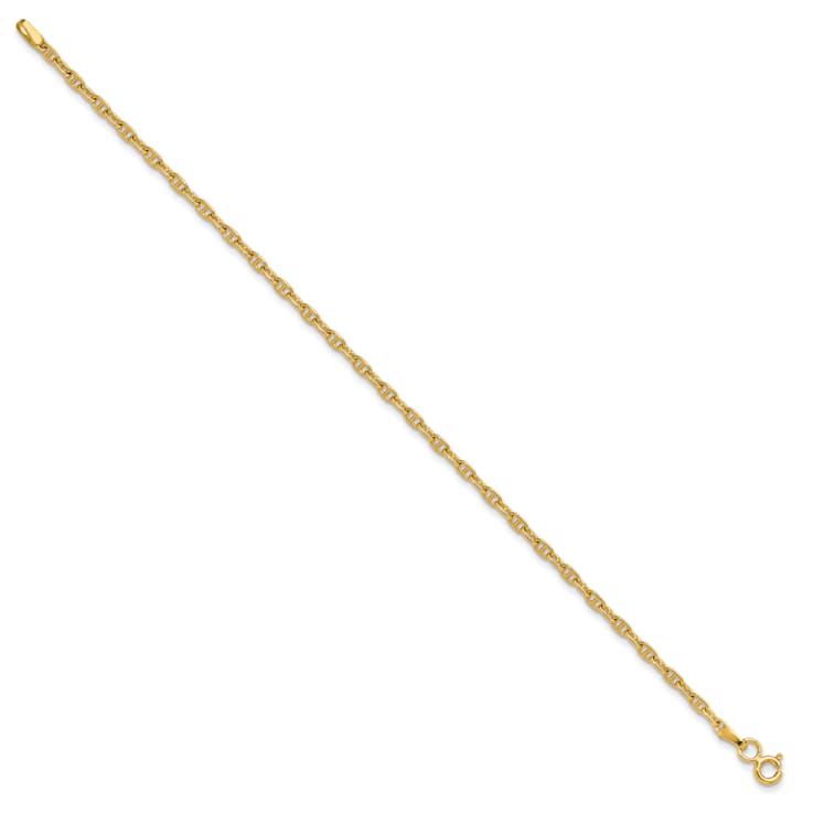 14k Yellow Gold 2.35mm Mariners Link Bracelet