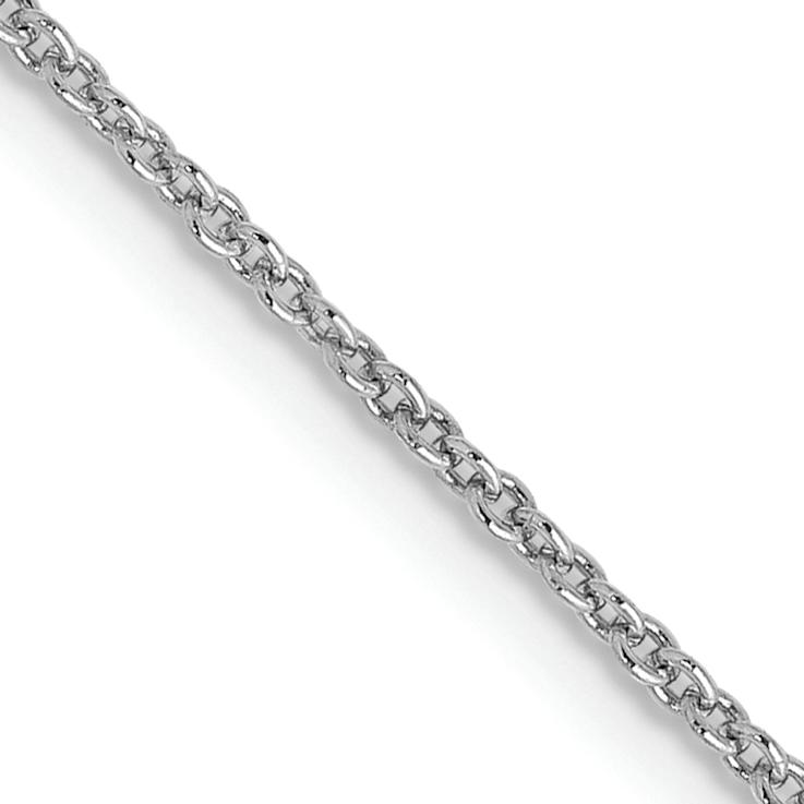 Rhodium Over 14k White Gold 1.2mm Solid Cable 14 Inch Chain
