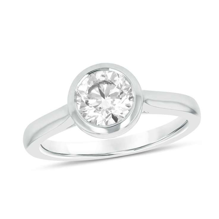 1.00ct Lab Grown Diamond Bezel Set Ring in 14k White Gold