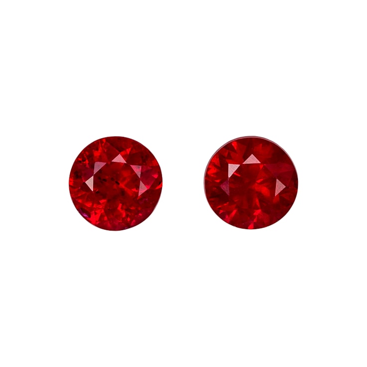 Ruby 3.8mm Round Matched Pair 0.58ctw