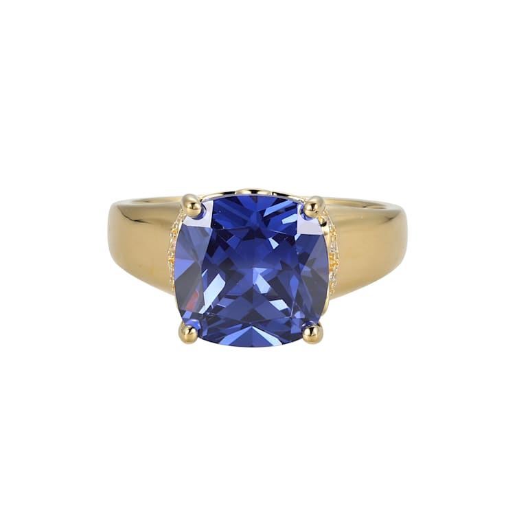 Blue And White Cubic Zirconia 18k Yellow Gold Over Silver December
Birthstone Ring 6.72ctw