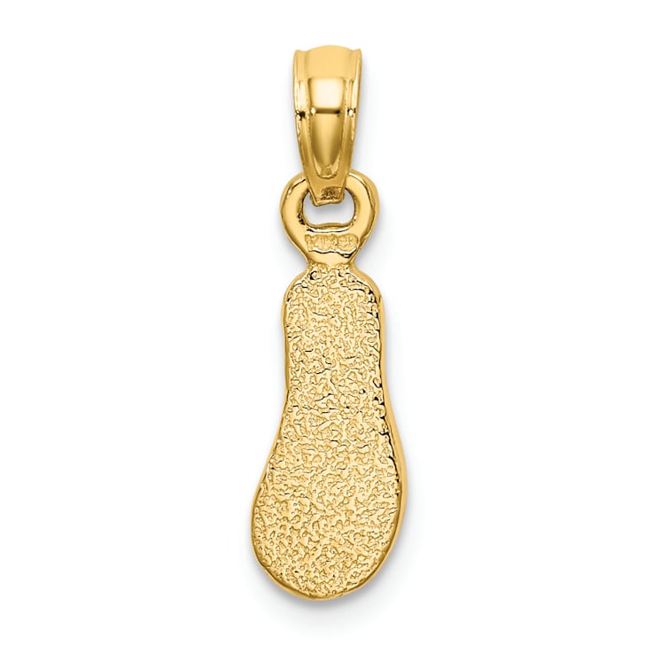 14k Yellow Gold 3D with Multi-color Enamel Single Flip-Flop Pendant