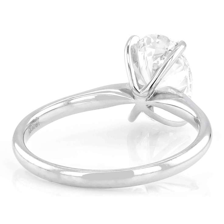 Lab-Grown Diamond Oval Solitaire Ring In 14K White Gold 2.00ct