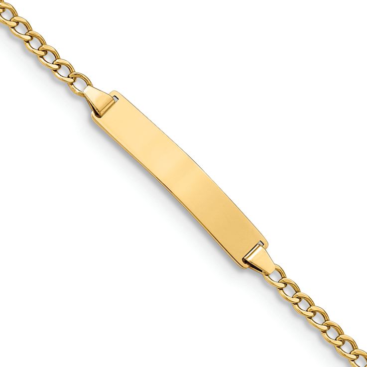 10k Yellow Gold Curb Link ID Bracelet