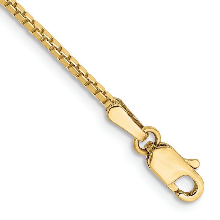 10k Yellow Gold Box Link Anklet