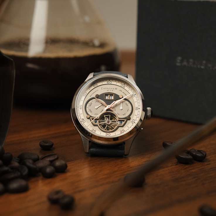 Thomas Earnshaw Baron Grand Date Calendar Open Heart Automatic