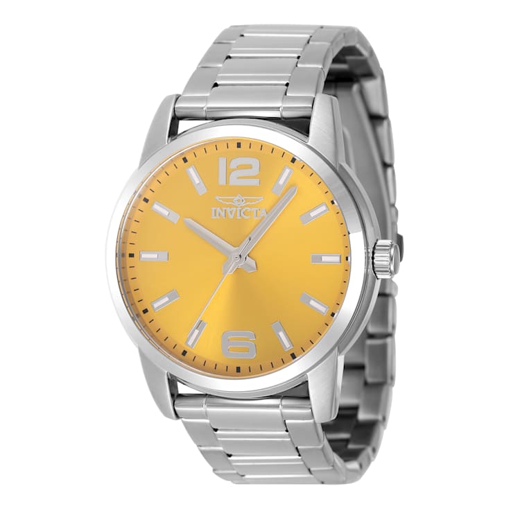 Invicta Celestial 43mm Yellow Dial Stainless Steel Quartz Watch