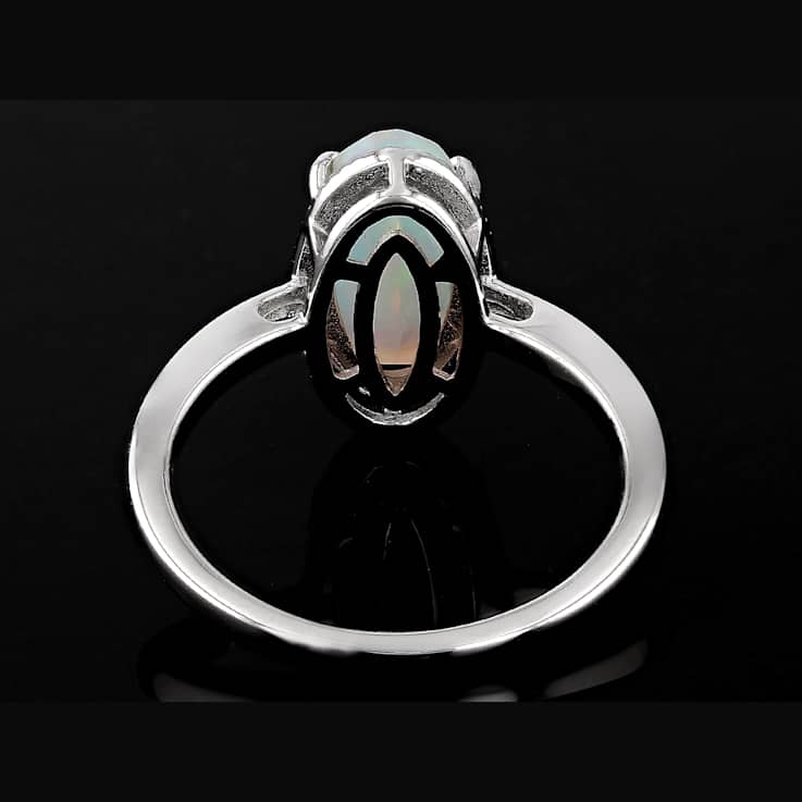 Ethiopian Opal Solitaire Ring In Sterling Silver 1.20ct