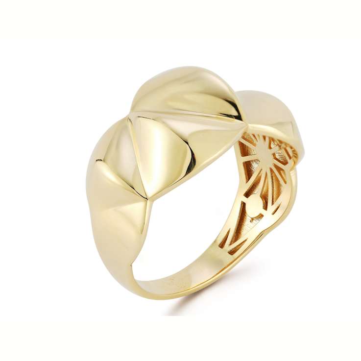 Bellissima Gold 14K Yellow Gold Geometric Cloud Ring