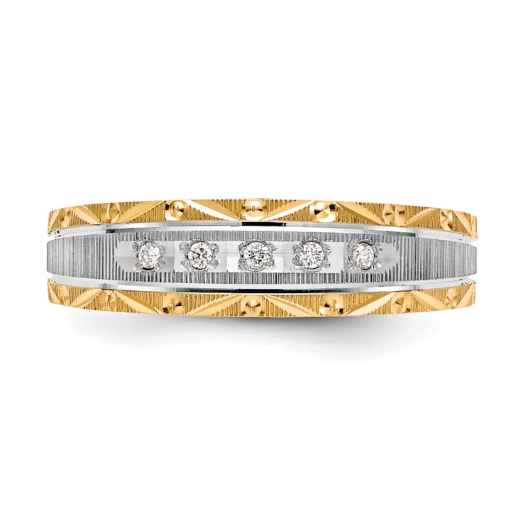 14K Yellow Gold AA Quality Mens Wedding Band