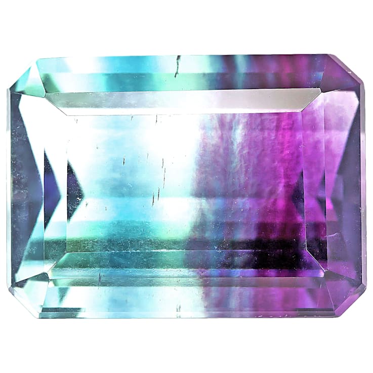 Bi-Color Fluorite 19x14mm Emerald Cut 22.50ct
