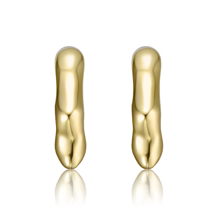 Dripping Hoop Earrings In 14K Gold Over Brass