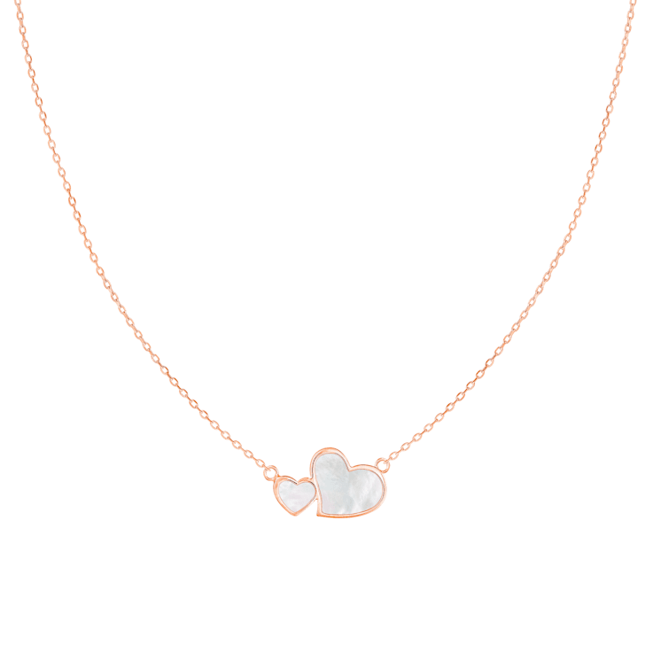 Mother of Pearl Rhodium Over Sterling Silver Necklace