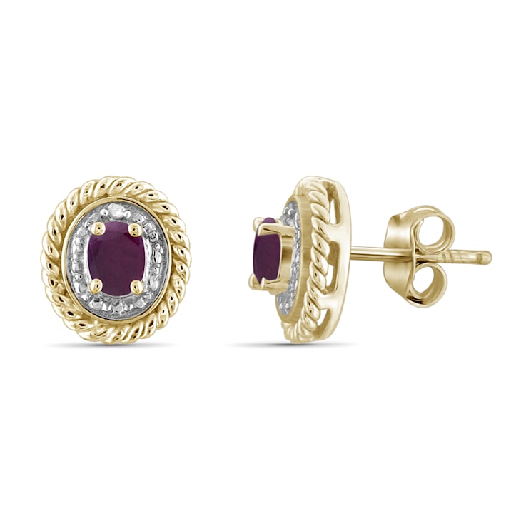 Red Ruby 14K Gold Over Sterling Silver Earrings 0.50ctw
