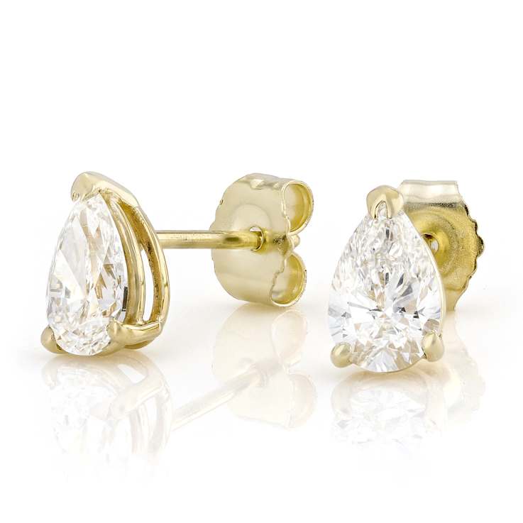 Lab-Grown Diamond Pear Shape Martini Stud Earrings In 14K Gold 1.00ctw