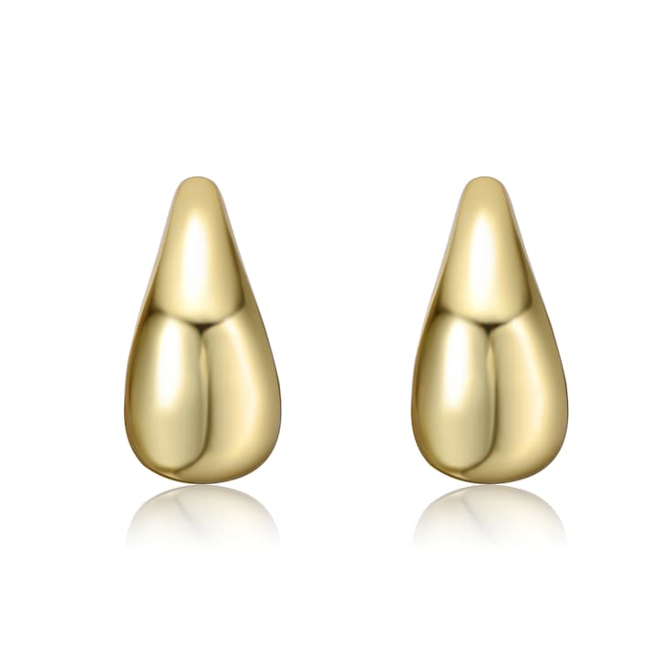 Gleaming Mini Huggie Earrings In 14K Gold Over Brass
