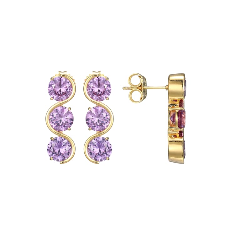 Lab Created Alexandrite Sapphire 18k Yellow Gold Over Silver June
Birthstone Earrings 4.90ctw